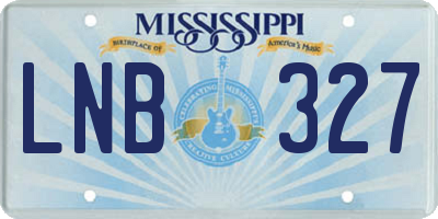 MS license plate LNB327