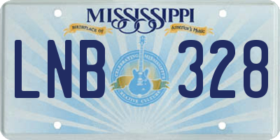 MS license plate LNB328
