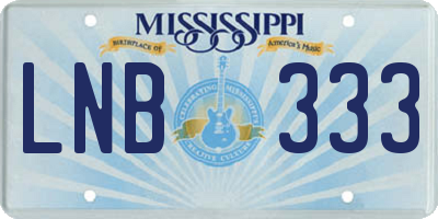 MS license plate LNB333