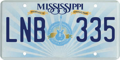 MS license plate LNB335
