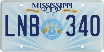 MS license plate LNB340