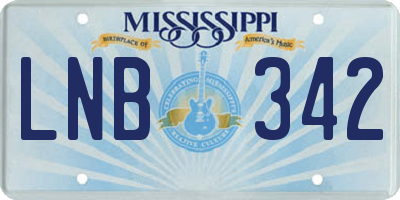 MS license plate LNB342