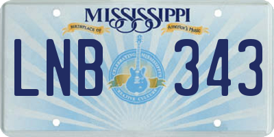 MS license plate LNB343