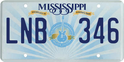 MS license plate LNB346