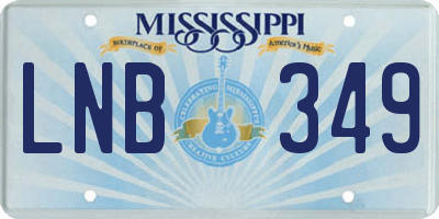 MS license plate LNB349
