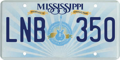 MS license plate LNB350