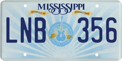 MS license plate LNB356