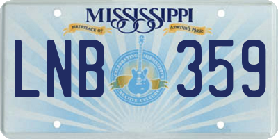 MS license plate LNB359