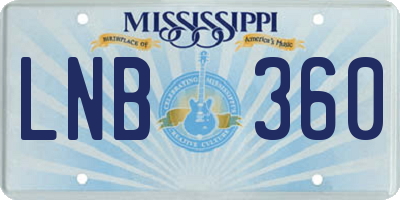 MS license plate LNB360