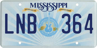 MS license plate LNB364