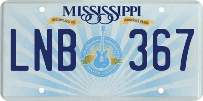 MS license plate LNB367