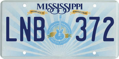 MS license plate LNB372