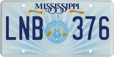 MS license plate LNB376