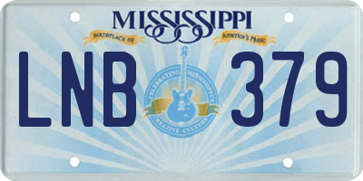 MS license plate LNB379