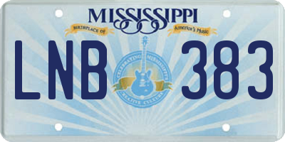 MS license plate LNB383