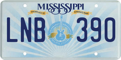 MS license plate LNB390