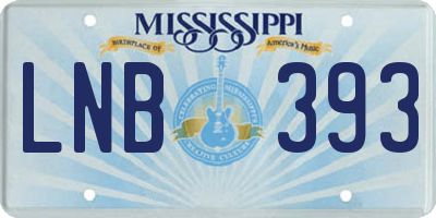 MS license plate LNB393