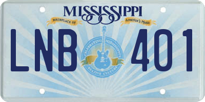 MS license plate LNB401