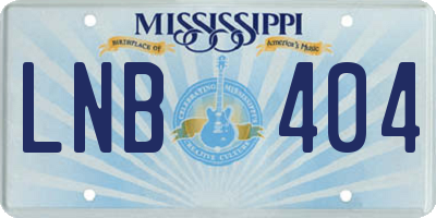 MS license plate LNB404