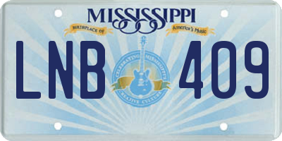 MS license plate LNB409