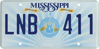 MS license plate LNB411