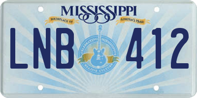 MS license plate LNB412