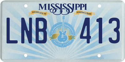 MS license plate LNB413