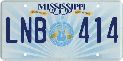MS license plate LNB414