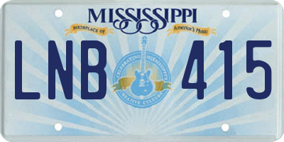 MS license plate LNB415