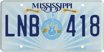 MS license plate LNB418