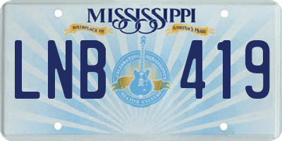 MS license plate LNB419