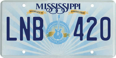 MS license plate LNB420
