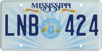 MS license plate LNB424