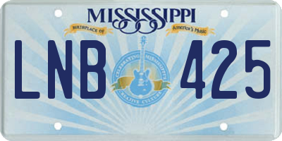 MS license plate LNB425