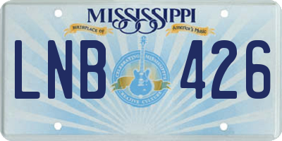 MS license plate LNB426
