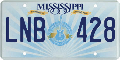MS license plate LNB428