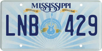 MS license plate LNB429