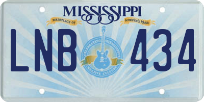 MS license plate LNB434