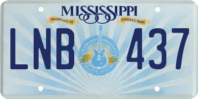 MS license plate LNB437