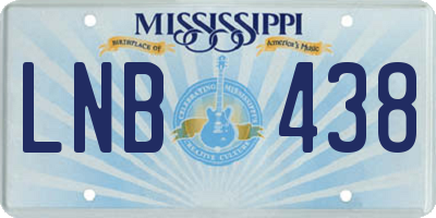 MS license plate LNB438