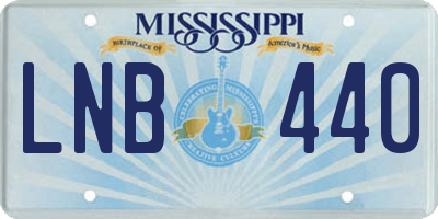 MS license plate LNB440