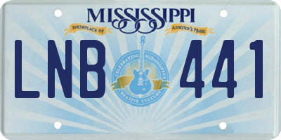MS license plate LNB441