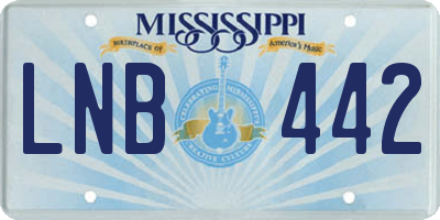 MS license plate LNB442