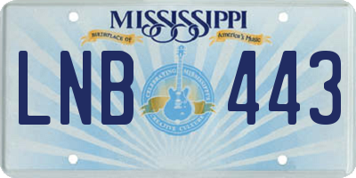 MS license plate LNB443
