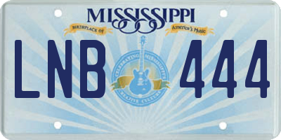 MS license plate LNB444