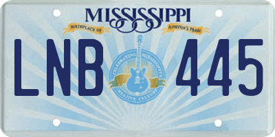 MS license plate LNB445