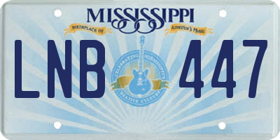 MS license plate LNB447