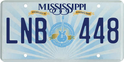 MS license plate LNB448