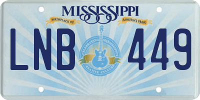 MS license plate LNB449