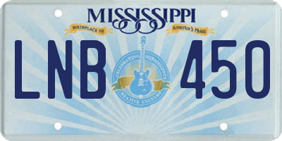 MS license plate LNB450